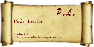 Poór Leila névjegykártya